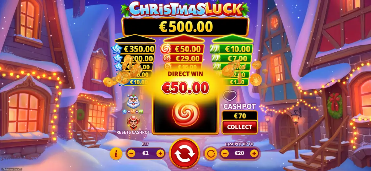 Các phần thưởng và vòng quay miễn phí trong trò chơi slot Christmas Luck