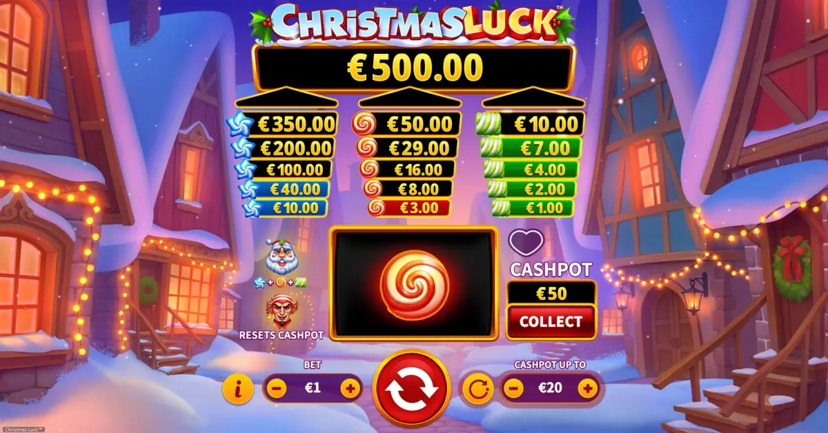Chơi trò chơi slot Giáng sinh Christmas Luck tại sòng bạc trực tuyến